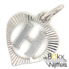 Hartjes hanger zilver met letter H - 58512