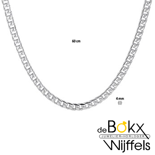 Gourmet ketting 60cm 4mm zilver - 57944