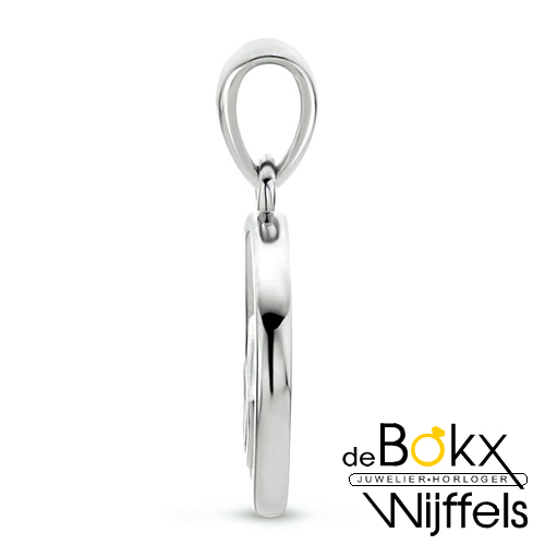 Hartjes hanger zilver klein met zirkonia - 58603