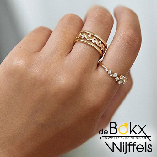 Diamant ring in geel goud maat 52 - 58125