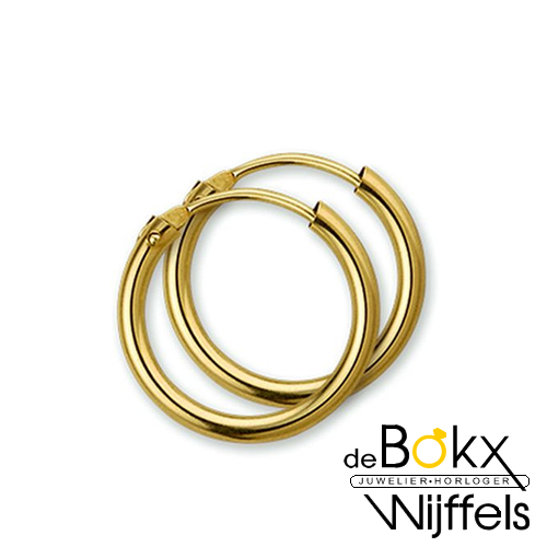 gouden oorringen 1,8 mm ronde buis 17mm - 58332