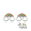 oorknoppen regenboog met wolk en emaille 6.5mm - 600024