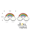 oorknoppen regenboog met wolk en emaille 6.5mm - 600024