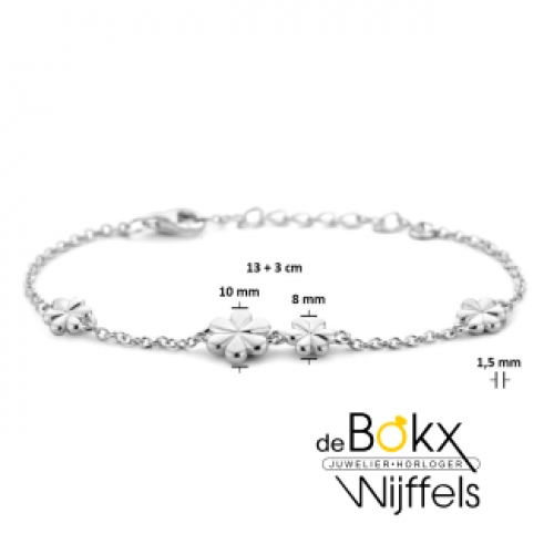 armband bloemen in zilver 13 + 3 cm - 600440