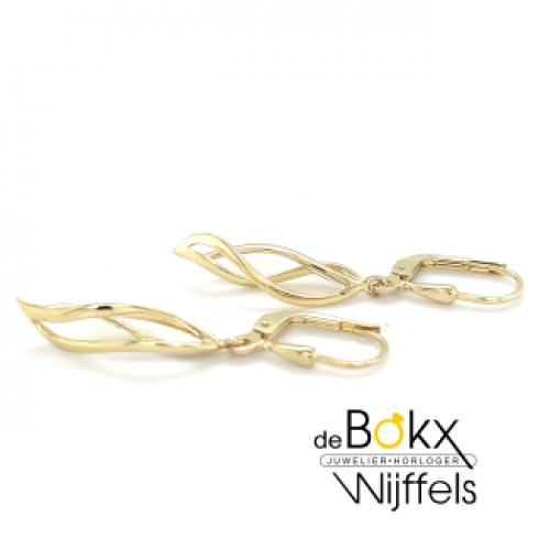 gouden oorhangers fantasie krul/ ovaal - 600450