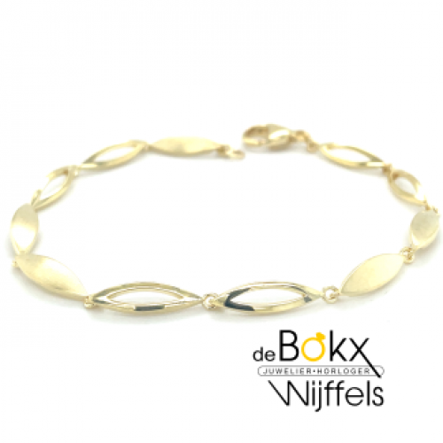 armband zilver met laagje goud 19cm - 600635