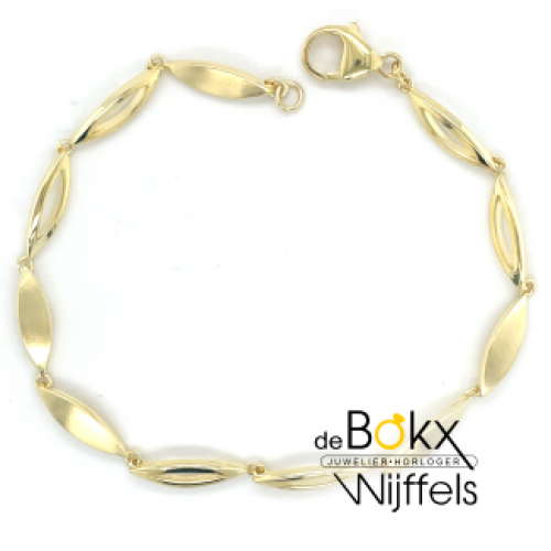 armband zilver met laagje goud 19cm - 600635