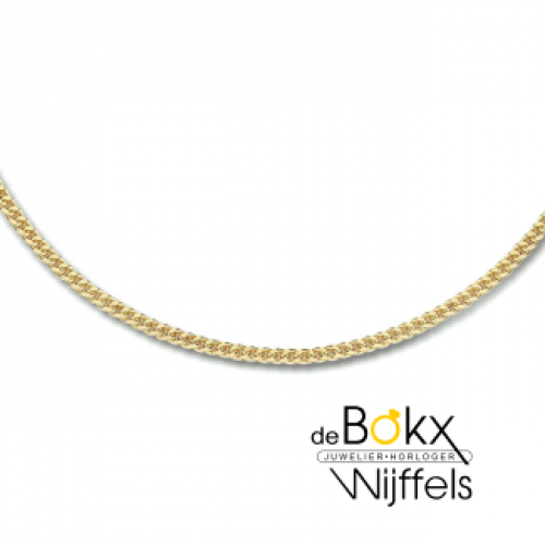 collier gourmette 4-zijdes geslepen 1,8 mm  zilver en 3 micron goud - 600642