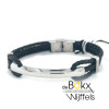 armband van Lotus style in het leer en staal 20cm - 600733