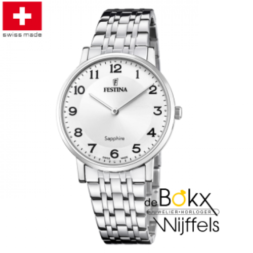 Festina herenhorloge met cijfers F20045-1 swiss made - 600760