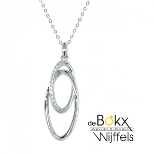 zilveren ketting met bogen hanger - 600768