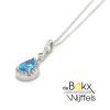 Ketting met hanger van Lotus in zilver met blauwe steen 42+3cm - 600778