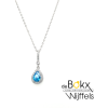 Ketting met hanger van Lotus in zilver met blauwe steen 42+3cm - 600778