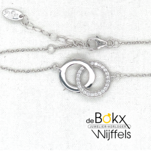 armband  Lotus in zilver met cirkels 16 -20cm - 600788