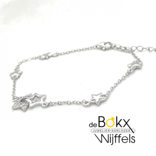 armband Lotus in zilver met meerdere sterren - 600800