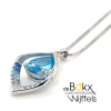 ketting met hanger van Lotus in zilver met blauw accent 42+3cm - 600806