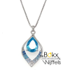 ketting met hanger van Lotus in zilver met blauw accent 42+3cm - 600806