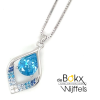 ketting met hanger van Lotus in zilver met blauw accent 42+3cm - 600806