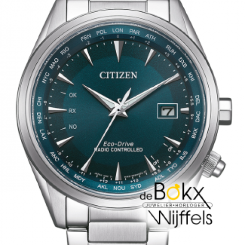 citizen horloge heren radio controlled CB0273-11H met lederen band - 600888