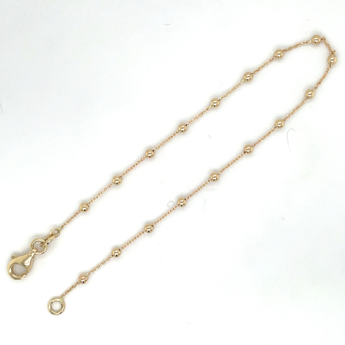 bolletjes armband in goud met 17 kleine balletjes 19cm - 600911